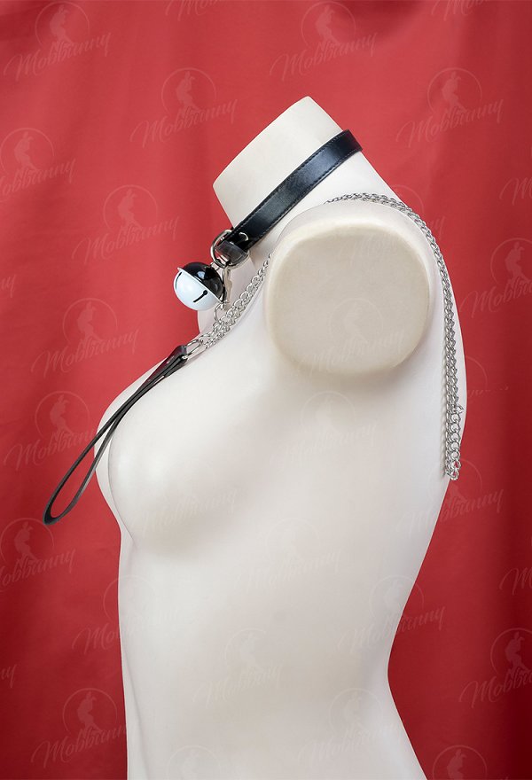 Cute Harajuku Style Maiden Maid Adult Role Play Accessory Bell Collar Choker Necklace with Chain