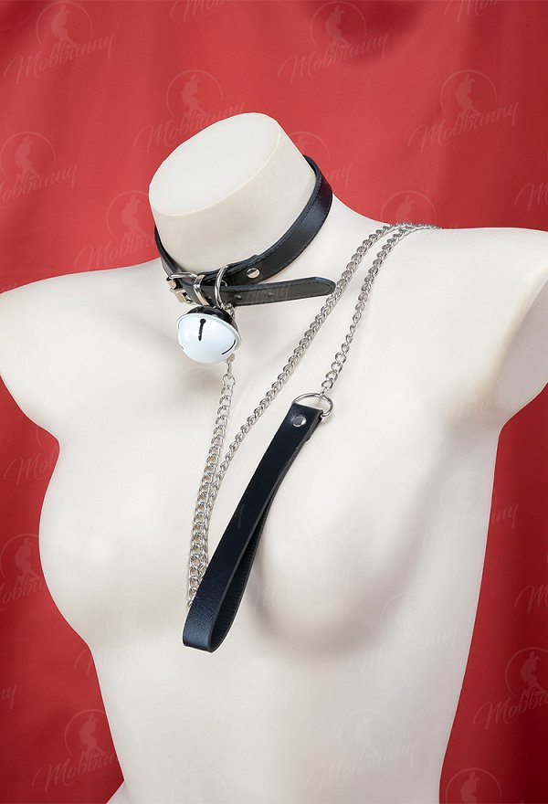 Cute Harajuku Style Maiden Maid Adult Role Play Accessory Bell Collar Choker Necklace with Chain