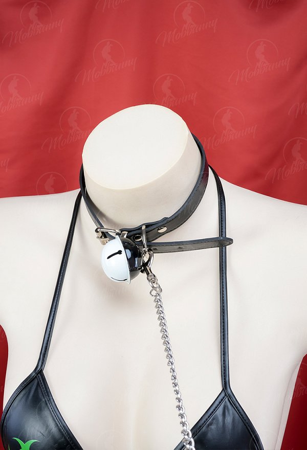 Cute Harajuku Style Maiden Maid Adult Role Play Accessory Bell Collar Choker Necklace with Chain