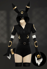 PM Derivative Sexy Cosplay Summer Home Wear Hooded Bodysuit with Belt and Tail