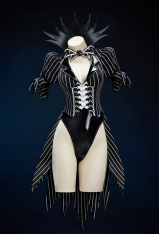 ジャック・スケリントン セクシー コスプレ 黒白縞模様 ハロウィーン ボディースーツ