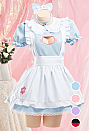 Sexy Kawaii Maid Costume with Paw Embroidery Flirty Lingerie Dress for Fun Open Chest Style Multicolor