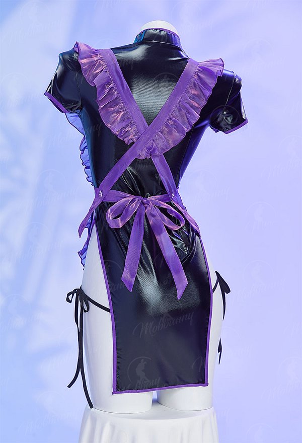 BAO MAID Sexy Lingerie Set Purple Maid Style Chest Open Cheongsam Dress with Apron Thong BAO MAID Sexy Lingerie Set Purple Maid Style Chest Open Cheongsam Dress with Apron Thong