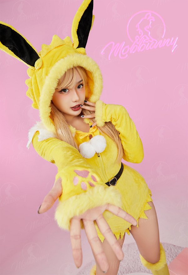 [MobFur] PM Derivative Sexy Lingerie Bodysuit Plush Hooded Romper and Socks with Belt and Scarf