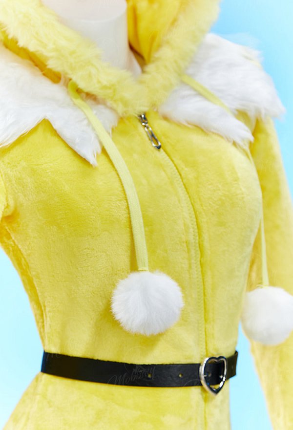 [MobFur] PM Derivative Sexy Lingerie Bodysuit Plush Hooded Romper and Socks with Belt and Scarf
