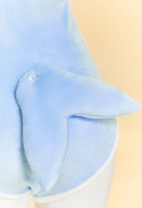 Blue Shark Comfy Sexy Lingerie Hooded Bodysuit with Tail Kawaii Bodycon Romper Homewear