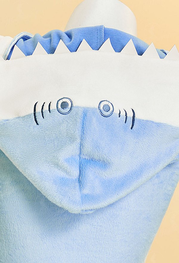 Blue Shark Comfy Sexy Lingerie Hooded Bodysuit with Tail Kawaii Bodycon Romper Homewear