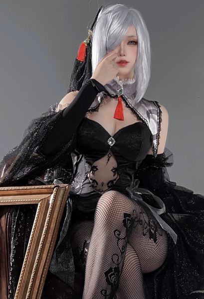 Shenhe Derivative Sexy Wedding Suit Bride Cheongsam Style Dress Lingerie Set and Veil with Sleeves Stockings