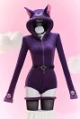 [MobFur] Luna Derivative Fluffy Bodycon Romper Purple Furry Lingerie Hooded Bodysuit Homewear with Tail Belt and Socks