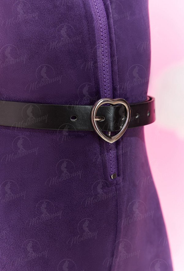 [MobFur] Luna Derivative Fluffy Bodycon Romper Purple Furry Lingerie Hooded Bodysuit Homewear with Tail Belt and Socks