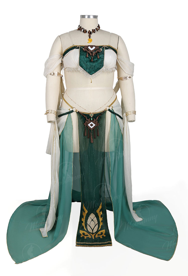 Plus Size Princess Zelda Derivative Sexy Dancer Style Set Cosplay Costume Short Top and Skirt with Panty Headdress and Necklace