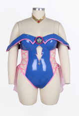 Plus Size Dark Magician Girl Derivative Sexy Cosplay Suit Hollow Off-the-Shoulder Bodysuit with Hat and Tulle Skirt