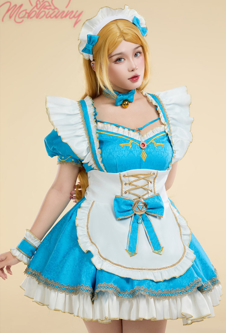 Princess Zelda Derivative Sexy Lingerie Maid Costume Dress with Apron Sleeves