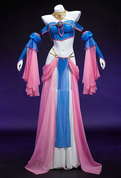 YGO Black Magician Girl Derivative Sexy Lingerie Dance Dress Outfit Strapless Top and Thong with Hat