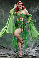 [MobElf] Superhero Derivative Sexy Lingerie Halloween Costume Elf Fairy Irregular Dress with Detachable Chiffon Sleeves