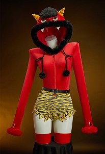 [モブモフ] ハロウィン 赤おに コスプレ ホームウェア