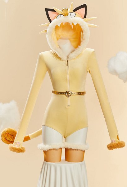 PM Derivative Sexy Cosplay Costume Cat Plush Homewear Meow Romper Fuzzy Bodysuit with Tail and Socks