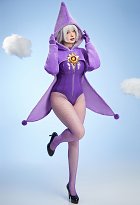 [MobFur] PM Derivative Sexy Cosplay Costume Tight Leather Bodysuit with Plush Pointed Hat Cape and Gloves