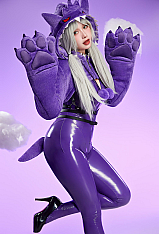 [MobPaws] PM Derivative Sexy Cosplay Costume Bodysuit with Plush High Cutout Hoodie Furry Paws and Tail