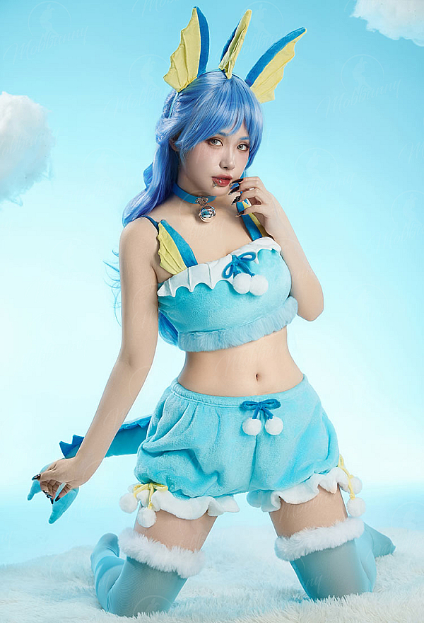 [MobFur] PM Derivative Sexy Cosplay Costume Plush Homewear Top and Shorts with Tail and Headband