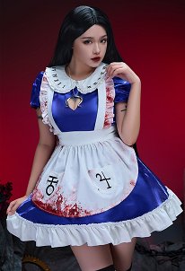 アリス マッドネス・リターンズ セクシー コスプレ 血痕 プリント ワンピース