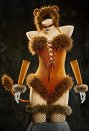[MobFur] Lion-themed Sexy Outfit Velvet Halter Bodysuit with Tail and Ear Headband