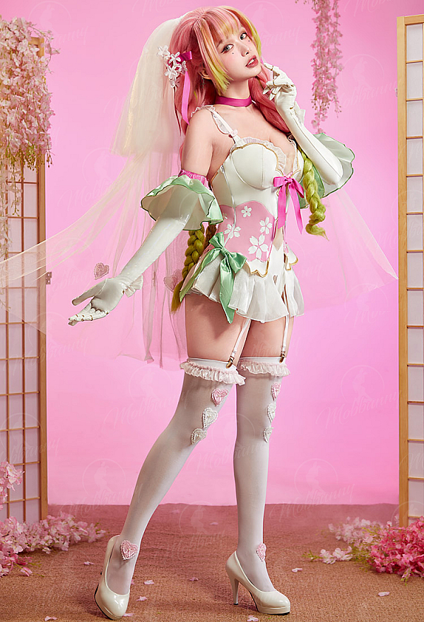 Mobbunny x Princess_Ailish Love Sexy Bridal Outfit Cutout Bodysuit with Veil and Gloves Mobbunny x Princess_Ailish Love Sexy Bridal Outfit Cutout Bodysuit with Veil and Gloves