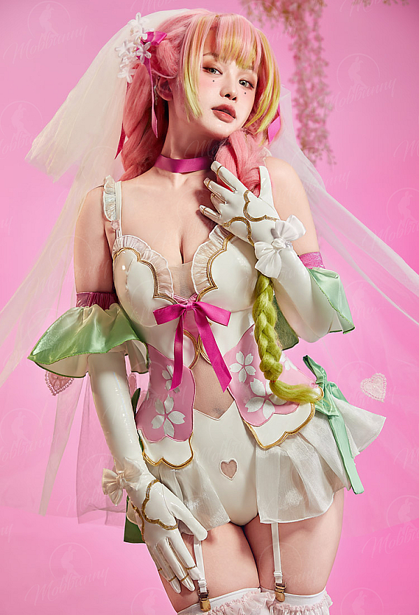 Mobbunny x Princess_Ailish Love Sexy Bridal Outfit Cutout Bodysuit with Veil and Gloves Mobbunny x Princess_Ailish Love Sexy Bridal Outfit Cutout Bodysuit with Veil and Gloves