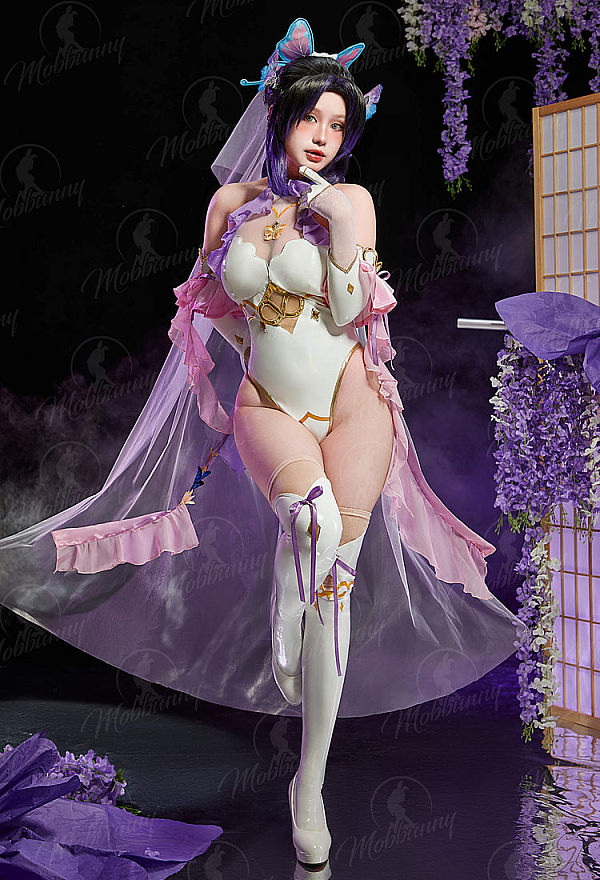 Mobbunny x Princess_Ailish KNY Shinobu Bridal Outfit Halter Bodysuit with Veil and Ribbons Mobbunny x Princess_Ailish KNY Shinobu Bridal Outfit Halter Bodysuit with Veil and Ribbons
