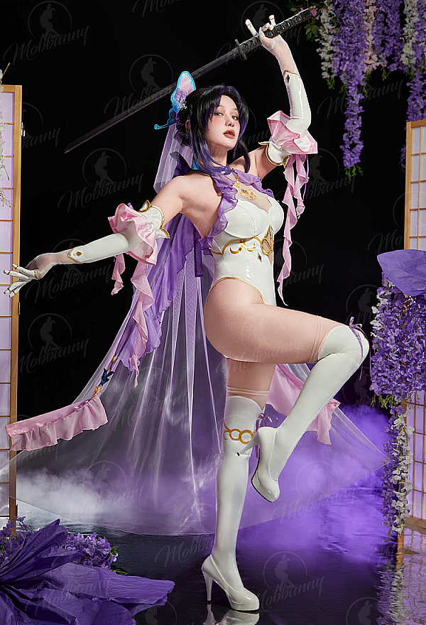 Mobbunny x Princess_Ailish KNY Shinobu Bridal Outfit Halter Bodysuit with Veil and Ribbons Mobbunny x Princess_Ailish KNY Shinobu Bridal Outfit Halter Bodysuit with Veil and Ribbons