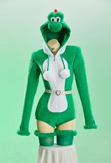 [MobFur] Yoshi Derivative Sexy Cosplay Costume Plush Romper Hooded Bodysuit with Belt and Tail