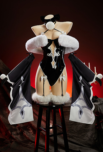 Mobbunny x Princess_Ailish Christmas No.2 Type B Set Sexy Halter Bodysuit with Sleeves and Faux Fur Wrap