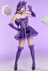 [MobPaws] Sexy Christmas Plush Suit Winter Strapless Dress with Headband and Gloves