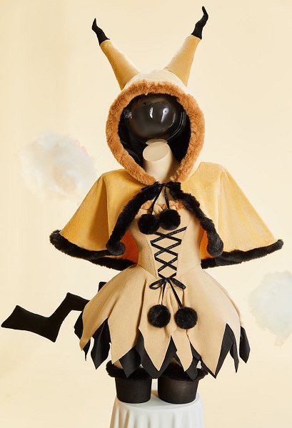 [MobFur] PM Derivative Winter Christmas Plush Sexy Cosplay Costume Strapless Dress with Cape and Gloves
