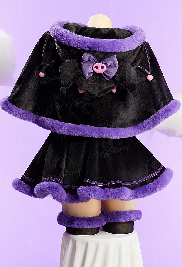 [MobFur] Anime Doll Derivative Sexy Winter Christmas Plush Outfit Set Strapless Dress with Cape and Gloves