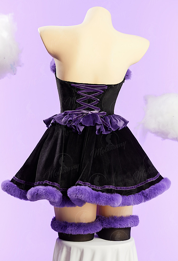 [MobFur] Anime Doll Derivative Sexy Winter Christmas Plush Outfit Set Strapless Dress with Cape and Gloves