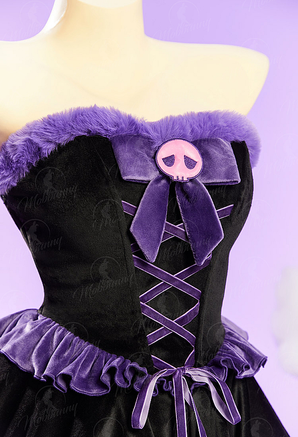 [MobFur] Anime Doll Derivative Sexy Winter Christmas Plush Outfit Set Strapless Dress with Cape and Gloves