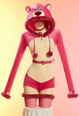 [MobFur] Toy Story Derivative Sexy Plush Homewear Romper Hooded Bodysuit with Belt and Stockings
