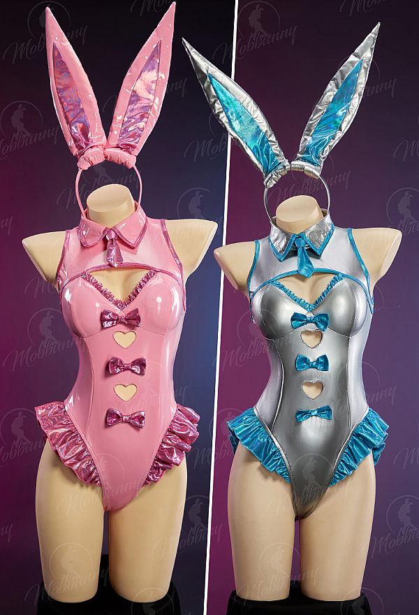 Sakura/Yuki Vocal Derivative Sexy Bunny Girl Outfit Cut-Out Sleeveless Bodysuit with Gloves and Headband