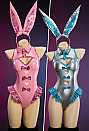 Sakura/Yuki Vocal Derivative Sexy Bunny Girl Outfit Cut-Out Sleeveless Bodysuit with Gloves and Headband