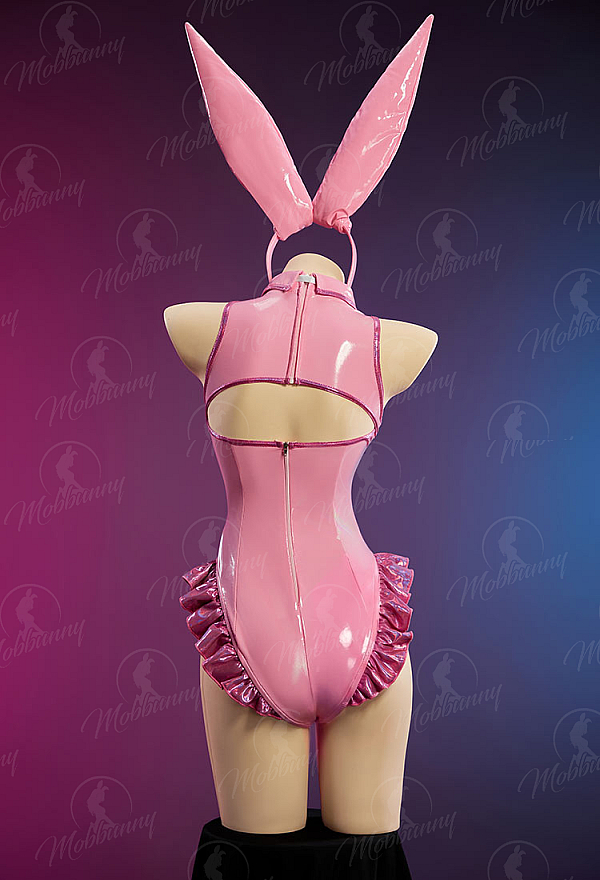 Sakura/Yuki Vocal Derivative Sexy Bunny Girl Outfit Cut-Out Sleeveless Bodysuit with Gloves and Headband