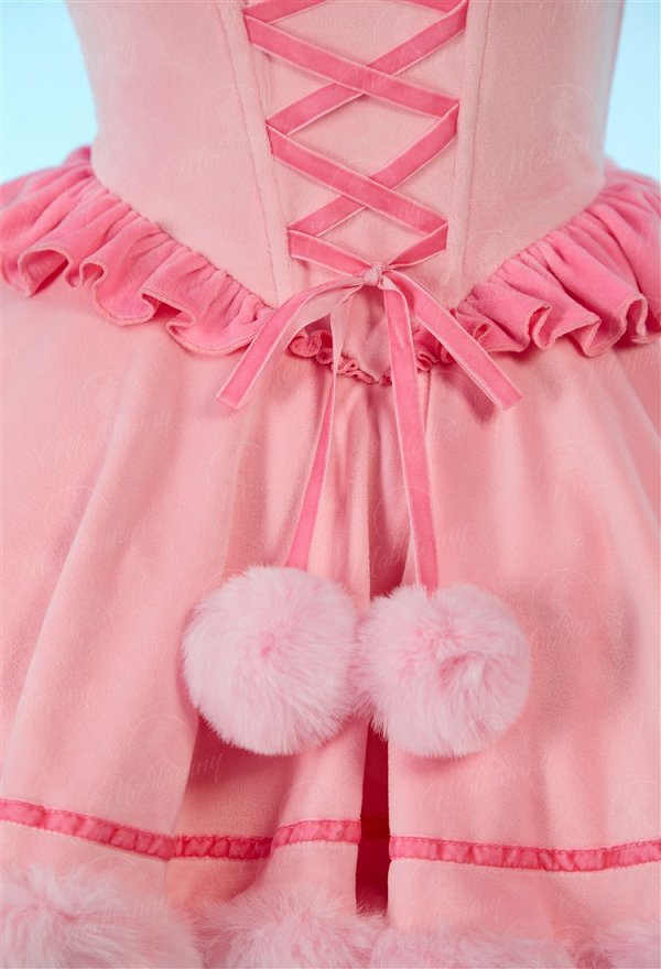 [MobFur] Sexy Cat-themed Winter Plush Outfit Off-the-shoulder Cat Paw Dress with Headband and Tail