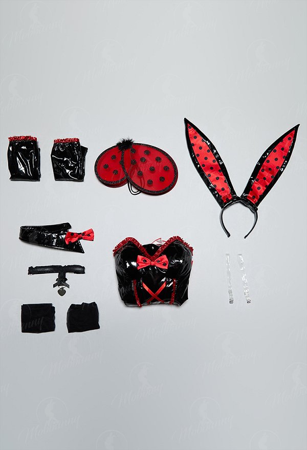 Honeybee & Ladybug Bunny Girl Sexy Costume Set Off-Shoulder Bodysuit with Wings and Headband Honeybee & Ladybug Bunny Girl Sexy Costume Set Off-Shoulder Bodysuit with Wings and Headband