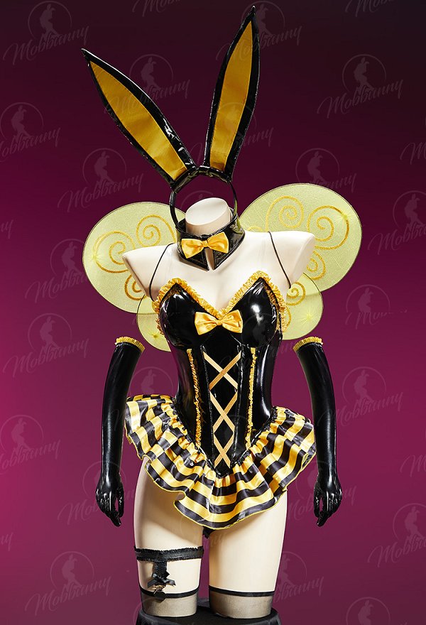 Honeybee & Ladybug Bunny Girl Sexy Costume Set Off-Shoulder Bodysuit with Wings and Headband Honeybee & Ladybug Bunny Girl Sexy Costume Set Off-Shoulder Bodysuit with Wings and Headband