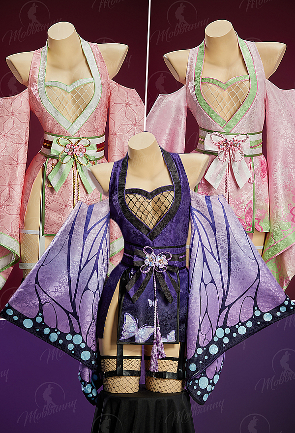 KNY Derivative Sexy Kimono-style Dress with Wide Sleeves Belt and Socks