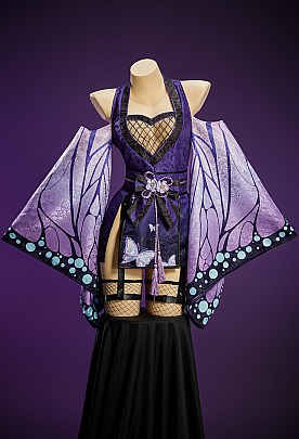KNY Derivative Sexy Kimono-style Dress with Wide Sleeves Belt and Socks
