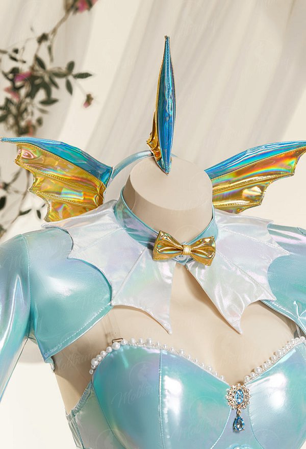 [MobElf] PM Derivative Sexy Outfit Iridescent Blue Bodysuit with Corset Short Jacket and Train