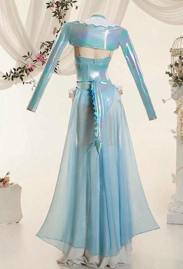 [MobElf] PM Derivative Sexy Outfit Iridescent Blue Bodysuit with Corset Short Jacket and Train