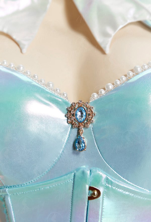 [MobElf] PM Derivative Sexy Outfit Iridescent Blue Bodysuit with Corset Short Jacket and Train