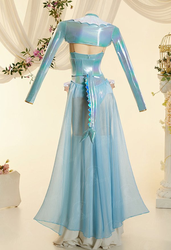 [MobElf] PM Derivative Sexy Outfit Iridescent Blue Bodysuit with Corset Short Jacket and Train